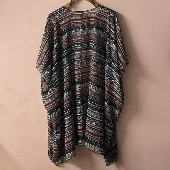 Forever 21 Colorful Tribal Print 1/2 Sleeve Kimono Size L GUC - Picture 2 of 8